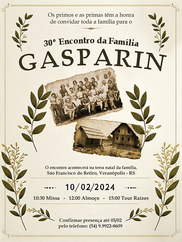 Convite da Família Gasparin
